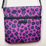 Vera Bradley Slim Trim Hipster Crossbody Bag Purple Leopard Spot Faux Leather Photo 3