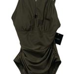 Ellen Tracy New olive green  one piece swimsuit Photo 2