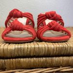Cecelia New York Harper Red Suede Knotted Strappy Heeled Mules Size 6 Photo 2