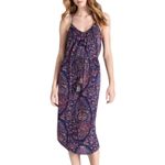 Lucky Brand Dress Womens Small Blue Red Paisley Print Midi Bohemian Festival Photo 7