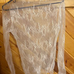 White lace long sleeve shirt Size L Photo 0