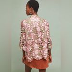 Anna Sui Anthropologie Metallic Rose Multi Floral Blouse Lace Bell Sleeve Photo 1