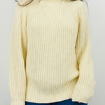 J.Crew  ivory chunky knit mockneck sweater size M Photo 0