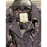 Anorak Love Print Love Planet Animal Print Button Up Purple Jaguar Dress Size 8 Photo 1