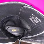 ZARA  Black Leather Gold Lace Loop High Ankle Chunky Sole Combat Boot Sz 38 Photo 6