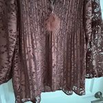 Melissa Paige Lace Blouse Brown Size M Photo 5