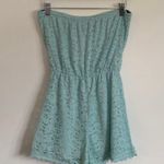 Forever 21 Mint Green Strapless Floral Lace Romper Photo 7