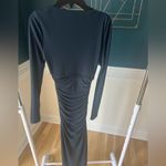 Cinq à Sept  Brenna Jersey Tie Front Midi Dress Women's 00 Peacock Blue Side Slit Photo 3