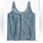 J.Crew Shirt Womens 8 Sage green Tank Top Crushed Velvet Cropped Scoop Neck Photo 8