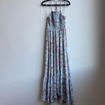 Free People Dress Women XS Blue Heat Wave Floral Smocked Asymmetrical Boho Fairy Photo 2