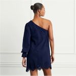 Hill House NEW NWT  The Mila Dress One Shoulder Eyelet Dress In Navy Linen Photo 1