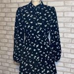 Black floral cinched waist dress Photo 0