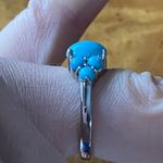 Genuine Sleeping Beauty Turquoise Sterling Silver Ring Size 5.75 Photo 2