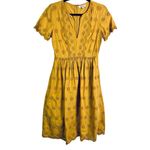 Madewell  Scalloped Eyelet Midi Dress Yellow Size 0 Cheerful Color Boho Chic Photo 1