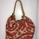Michael Kors  Canvas Tie Dye Red and Cream Tote EUC Photo 0