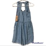 True Craft  small juniors desert dreams chambray denim halter v neck romper new Photo 7