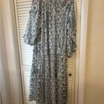 Tuckernuck beach, dusty, blue medallion long sleeve ruffle dress extra large Size XL Photo 6