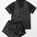 SheIn black silk pajama set Photo 0