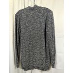 J Crew Sweater Womens Medium Black Gray Marled Open Front Cardigan Linen Blend Photo 4