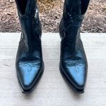 Free People  Way Out West Metallic Blue Western Ankle Boots Photo 4