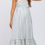 fab'rik Abigail Stripe Sleeveless Ruffle Hem Summer Maternity Maxi Dress - fab’rik NWT Photo 0