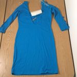 B17 New Sexy Women’s Trac Dress with Cut Out Sleeves V Back Blue Size Small Photo 4