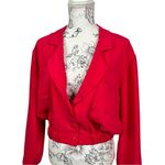 Amanda Uprichard Amanda‎ Uprichard Albany Cropped Bomber Jacket in Magenta  Size S NWT $229 Photo 7