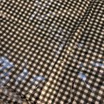 Unisex Gingham Plaid Skinny Scarf Black White New Photo 3