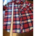 Arizona Jean Company Juniors Medium Plaid Flannel Shirt Red White Blue America Photo 5