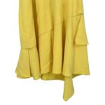 Theia Lemon Yellow Sleeveless Petal Gown size 16 Asymmetrical Ruffle Midi Photo 7
