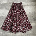 Anthropologie Mynah's Reynu Taandon Keshika Skirt Womens Small Maxi Ruffle Floral Leaves Red Photo 5