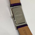 DKNY  women’s watch solid stainless steel 21mm case purple dial leather band runs Photo 7