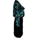 BCBGMAXAZRIA Womenâ 6 Abstract Paint Blue Blouson Dress Cowl Neck Business Photo 2