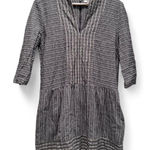 Esley ‎ Gray Cotton Linen V-Neck Mini Dress Sz Medium Photo 0