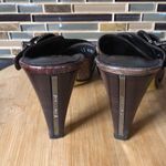 Donald J Pliner Nossi expresso faux alligator print slides heels sandals sz 8.5‎ Brown Photo 5