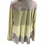 POL Pistachio and Cream Patchwork Knit Henley Top Photo 2