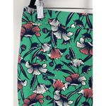 J.Crew J‎ by  Green Poppy Floral Basketweave Cotton Pencil Skirt Size 10 Photo 1
