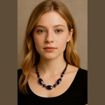 Women's Unbranded Purple & Silver Beaded Necklace One Size Photo 0