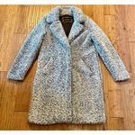 Lucky Brand  Grey Teddy Sherpa faux fur Long Peacoat jacket M Photo 1