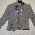 Women's Chouyatou Black and White Herringbone Blazer Size S Photo 0