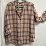 Lucky Brand  Dusty Rose and Gray Plaid Blouse Photo 0