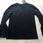 Bobeau Eyelet Bell Sleeve Sweatshirt Navy NWT Photo 6