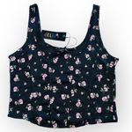 Dolls Kill Delia's Rose Print Tank black multi, cropped, size L NWT Size L Photo 0
