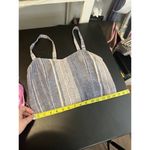 EXPRESS Blue & White Striped Linen Crop Top Size S Pre Owned Excellent Photo 6