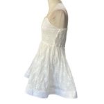 KLESIS White CHARLOTTE Floral Lace mini notched v neck Dress NEW Size SMALL Photo 2