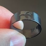 Hollow airplane black stainless steel ring size 8 Photo 6