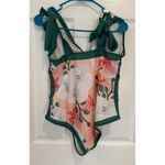Floral One Piece Swimsuit Tie Shoulder V Neck 2XL Pink Size XXL Photo 2