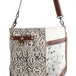 Myra Hairon & Cotton Rug Shoulder Crossbody Bag NWT Boho Western Cowhide Brown Photo 0