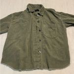 ZARA  Corduroy Olive Army Green Button Up Shacket Photo 1