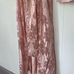 Lovers + Friends Lovers Friends NWT Bali Kimono Maxi Dress Pink Satin Ruffles Belt ~ Size M Photo 3